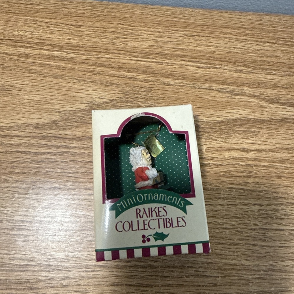 Raikes Collectibles Mini Ornaments "Santa Bear" #51490 New Christmas Collectible
